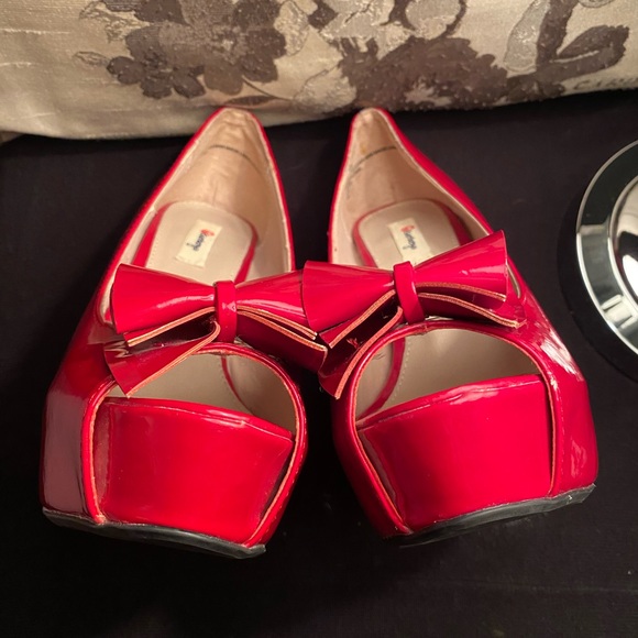 Olsenboye Red Bow Stilettos Size 8 - Picture 7 of 9